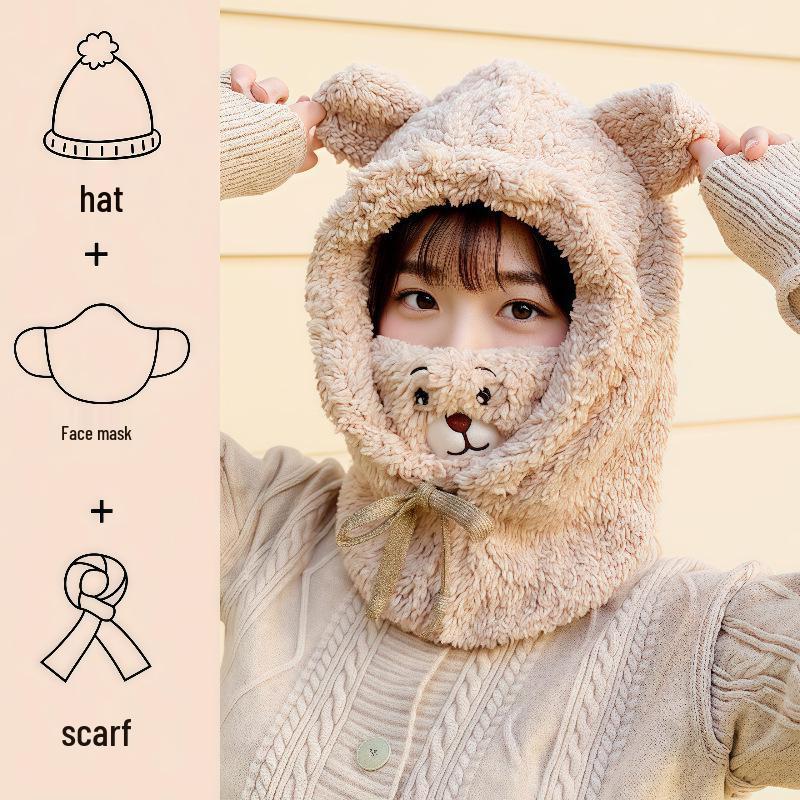 

Универсальная шапка-ушанка и шарф: Теплый, Утепленный, Ветрозащитный Пуловер с Полной Защитой Лица для Зимней Велоезды One Size