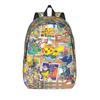 Fashion Cartoon Pokemon Theme Backpack Mochilas Cool For School Retro Washable Rucksack