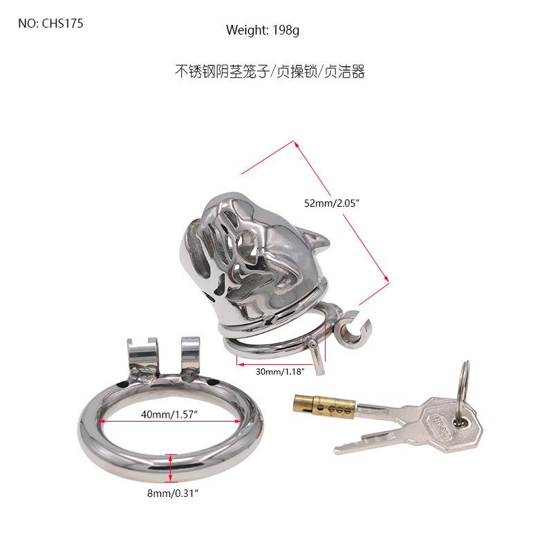 Stainless Steel Chastity Lock Chastity Cleaner Penis Bird Cage Lock Men's Outdoor Wear Adult Supplies Binding Alternative