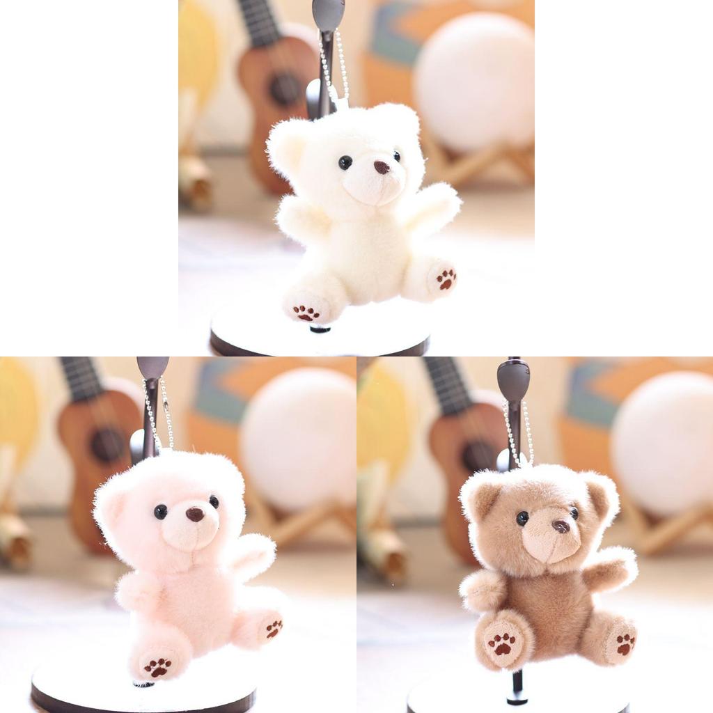 Plüsch-Teddybär-Schlüsselanhänger aus kurzem Plüschmaterial für Jungen und Mädchen