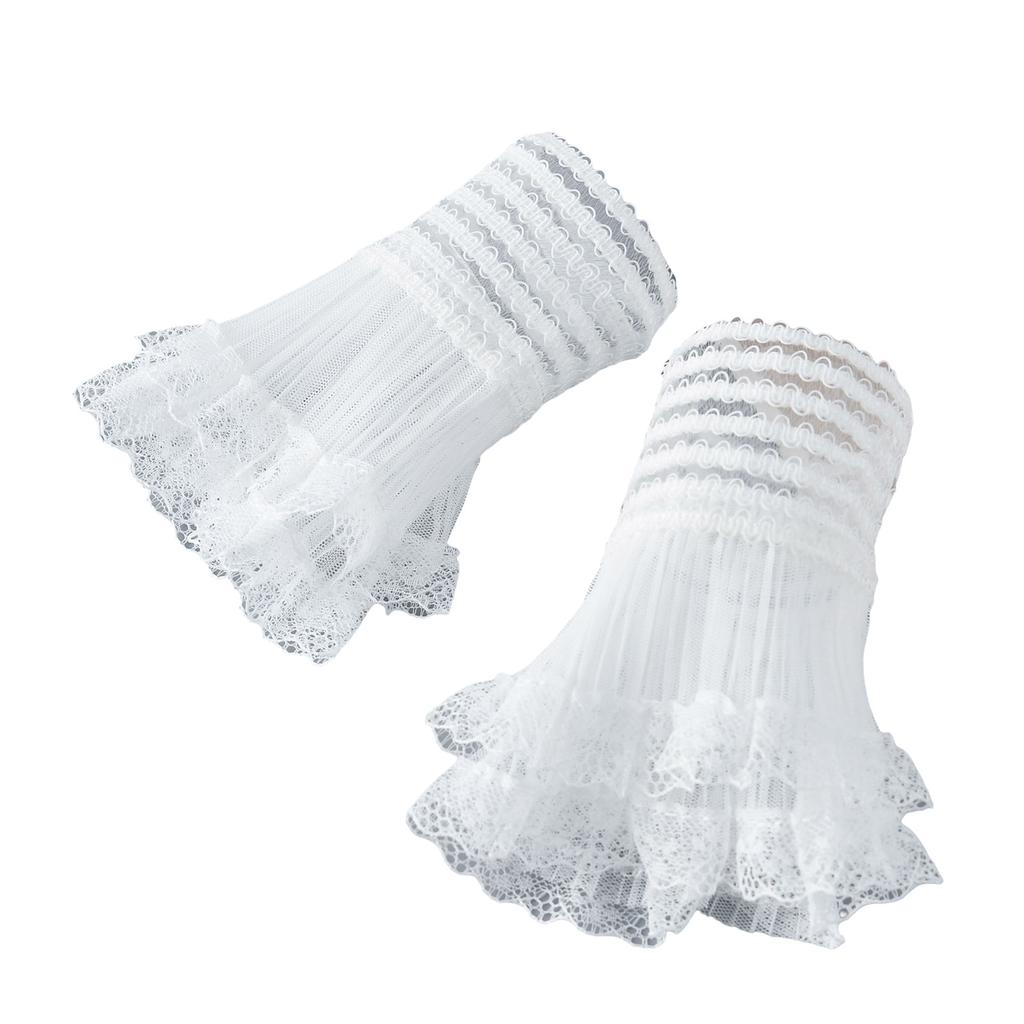 False Lace Brim Sleeves Detachable Autumn Winter Sweater Decorative Sleeves Lace Brim Pearls Lace Wrist Cuffs