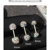 2025 Double Pearl & Diamond Ball Stud Earrings: Women's Cartilage Piercing Jewelry