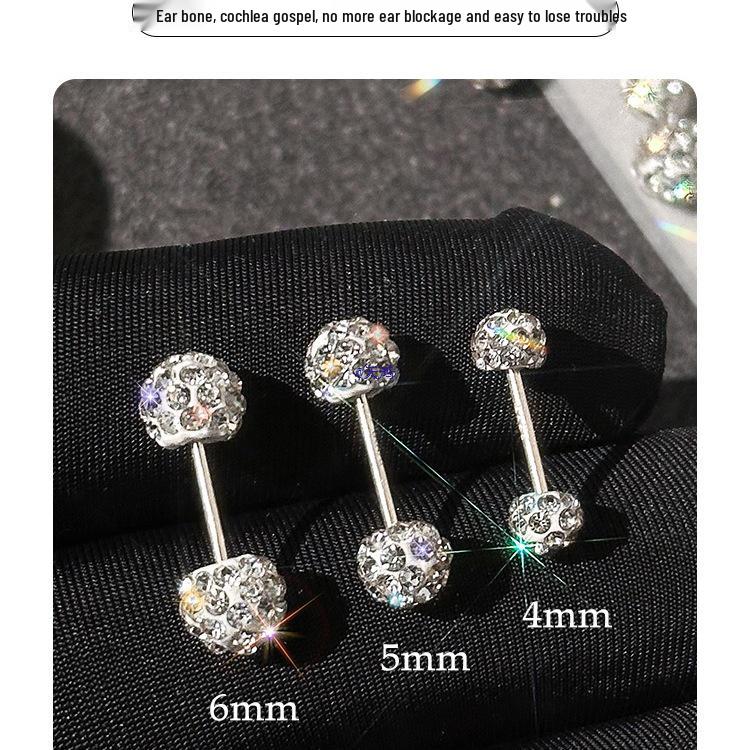 2025 Double Pearl & Diamond Ball Stud Earrings: Women's Cartilage Piercing Jewelry
