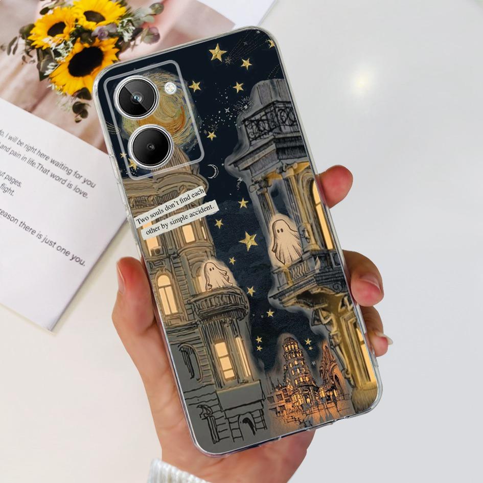 For Realme 10 Case RMX3630 Back Cover Cute Panda Cartoon Slim Soft Clear Silicone Phone Case For Realme 10 Pro Plus RMX3687 Capa