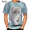 Summer Fashion Popular Cool T-shirt Men's and Women's 3d T-shirt Printing Cat Casual Short-sleeved Shirt Top