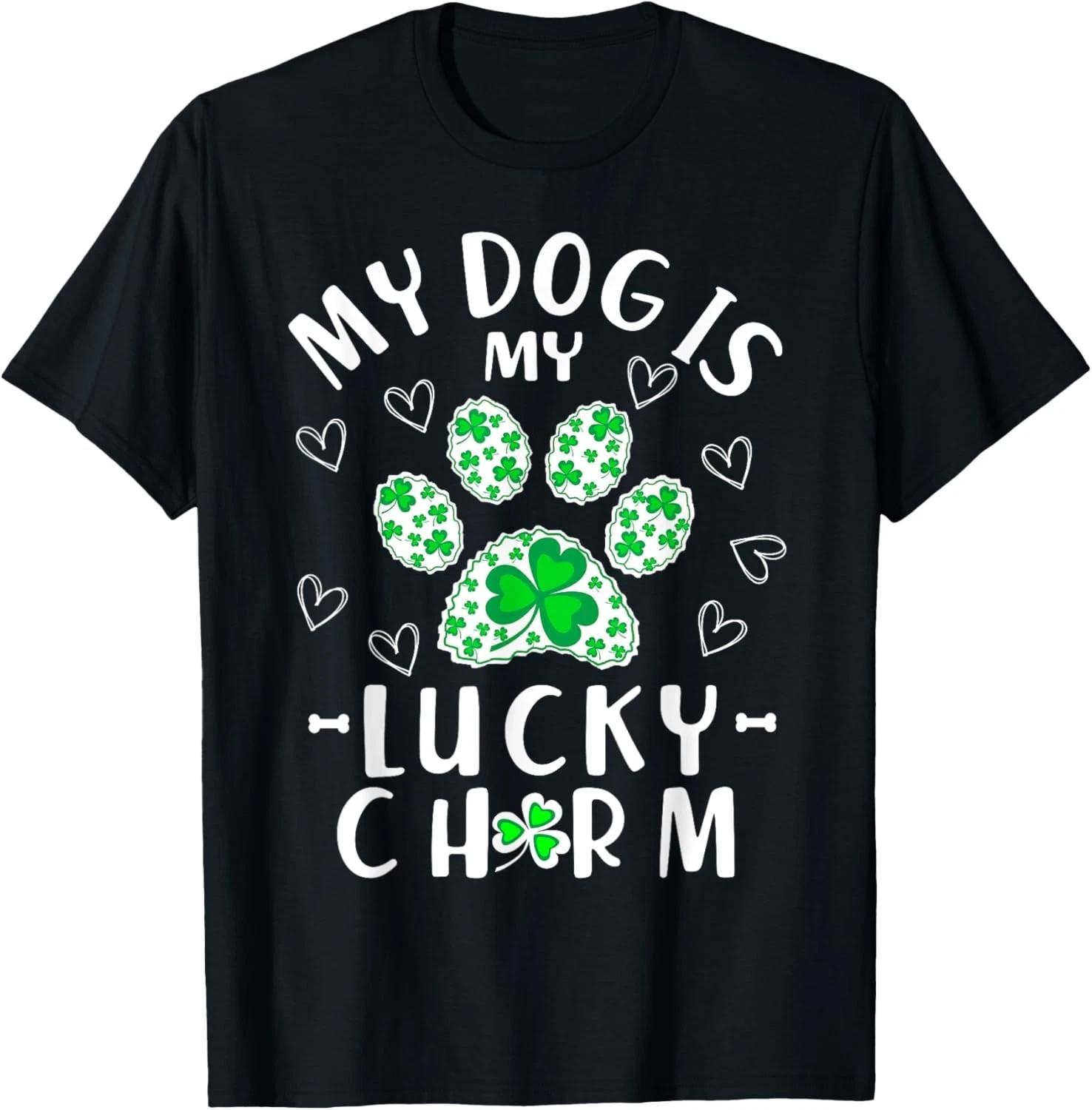 My Dog is My Lucky Charm Shamrock Shirt St Patricks Day Gift Unisex T-Shirt S