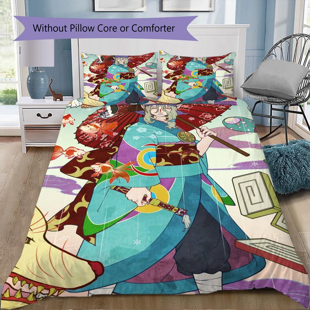 Mononoke Pattern Bedding,Quilt Set Quilt Cover Pillowcase Home Birthday Gift (1*duvet cover+2*pillowcase,without core)FSJT261012391