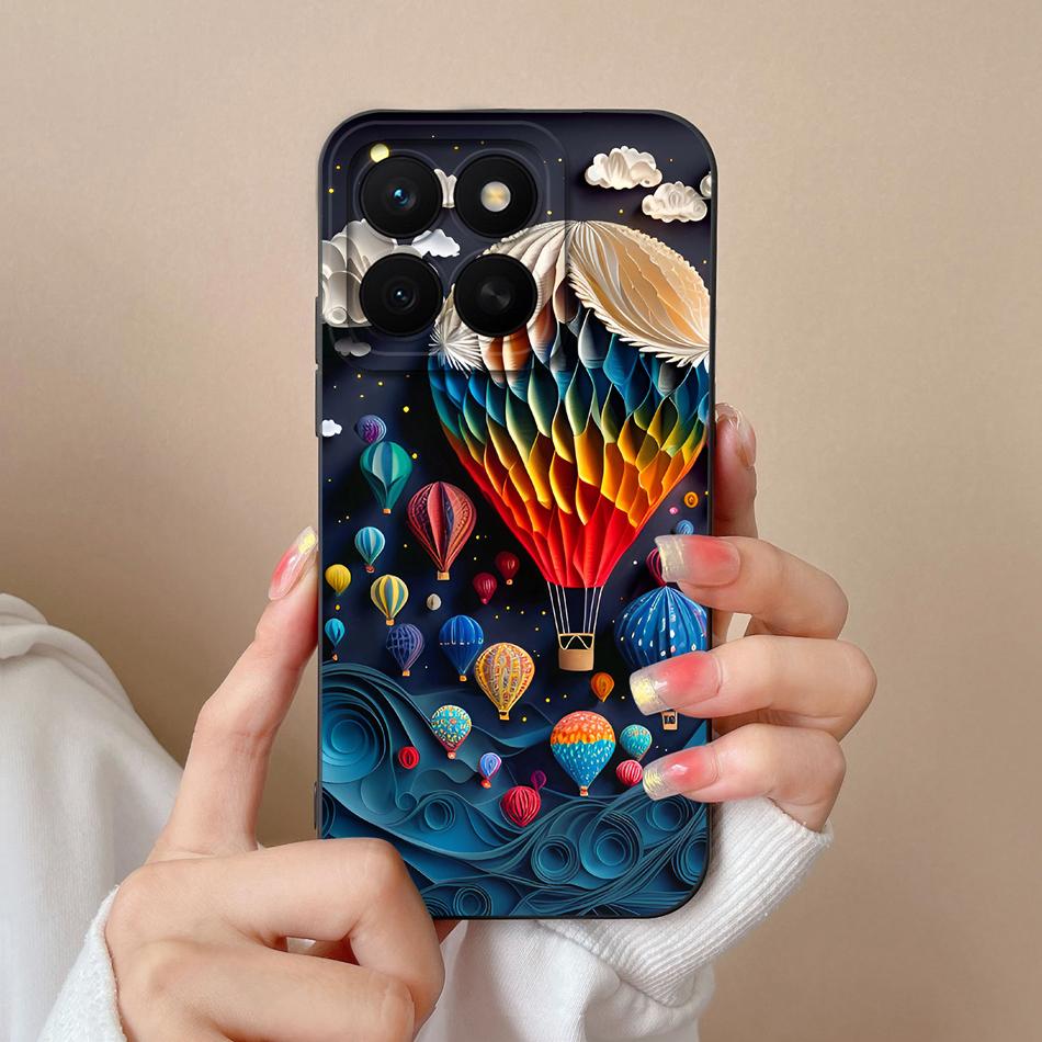 For Honor X8C 4G Case Fashion Design Soft Liquid Silicone Camera Protection Back Cover For HonorX8C X8 C Anti Drop Phone Cases