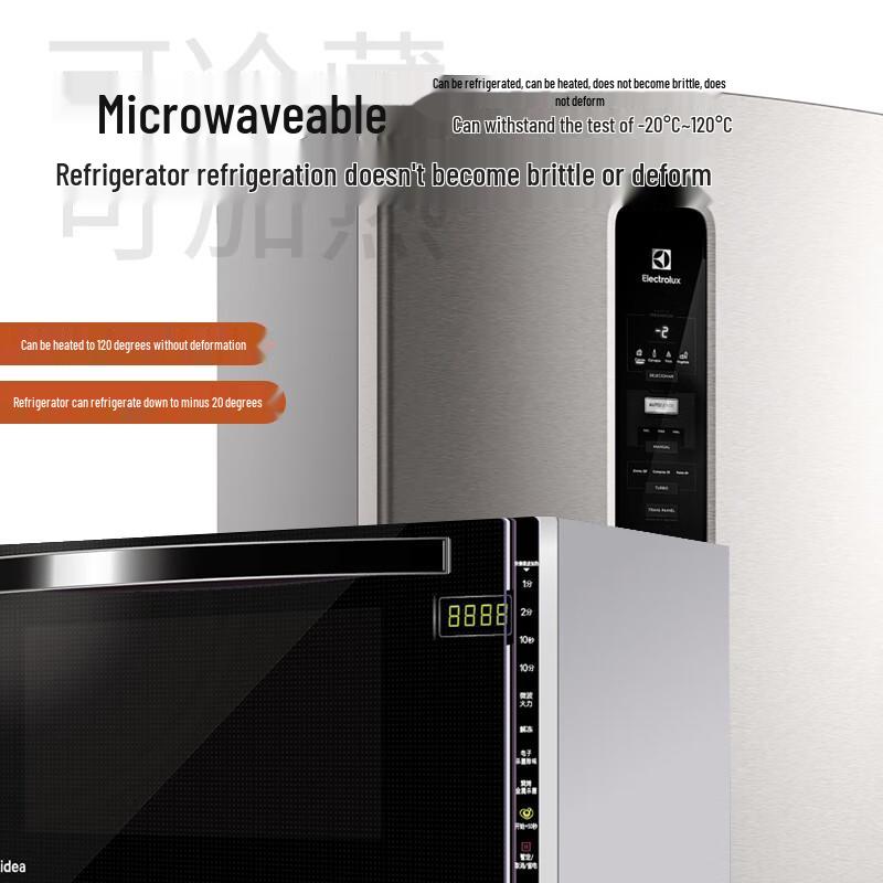 Disposable Round Food Containers with Blue Lids