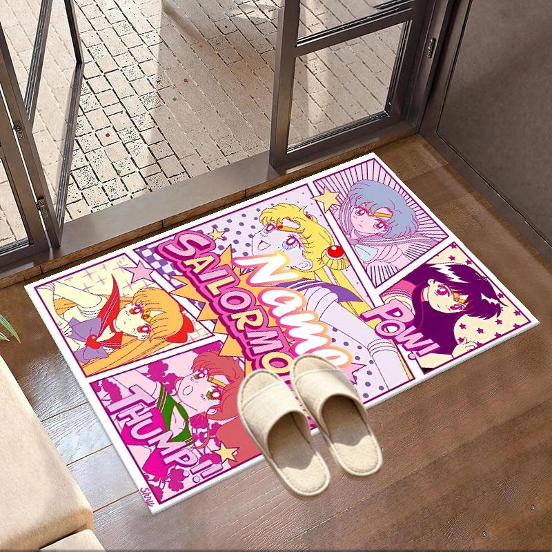 Custom Name Personalized Sailor Moon Print Carpet, Versatile Home Decor Rug, for Playroom, Apartment, Balcony, Entryway, Hallway Gift