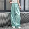 Solid Color Casual Pants Girl Elastic Waist Straight Summer Loose Breathable Wide Leg Pant Children's Summer Trousers
