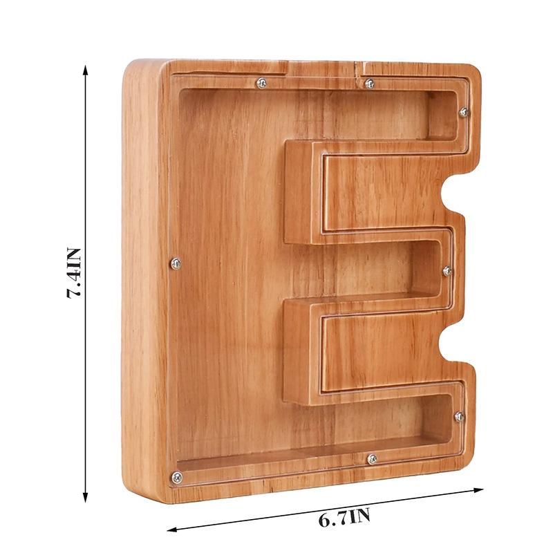 Creative Wooden Piggy Bank Twenty-Six Letter Coin Money Saving Box Storage Customized Name Wood DIY Letter Kids Money Bank Gift