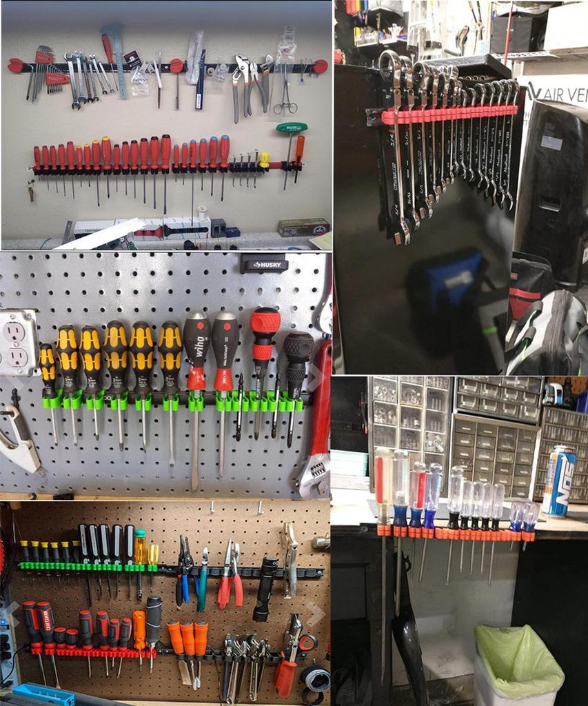 Plastic Screwdriver and Tool Display Rack for Workshop Storage