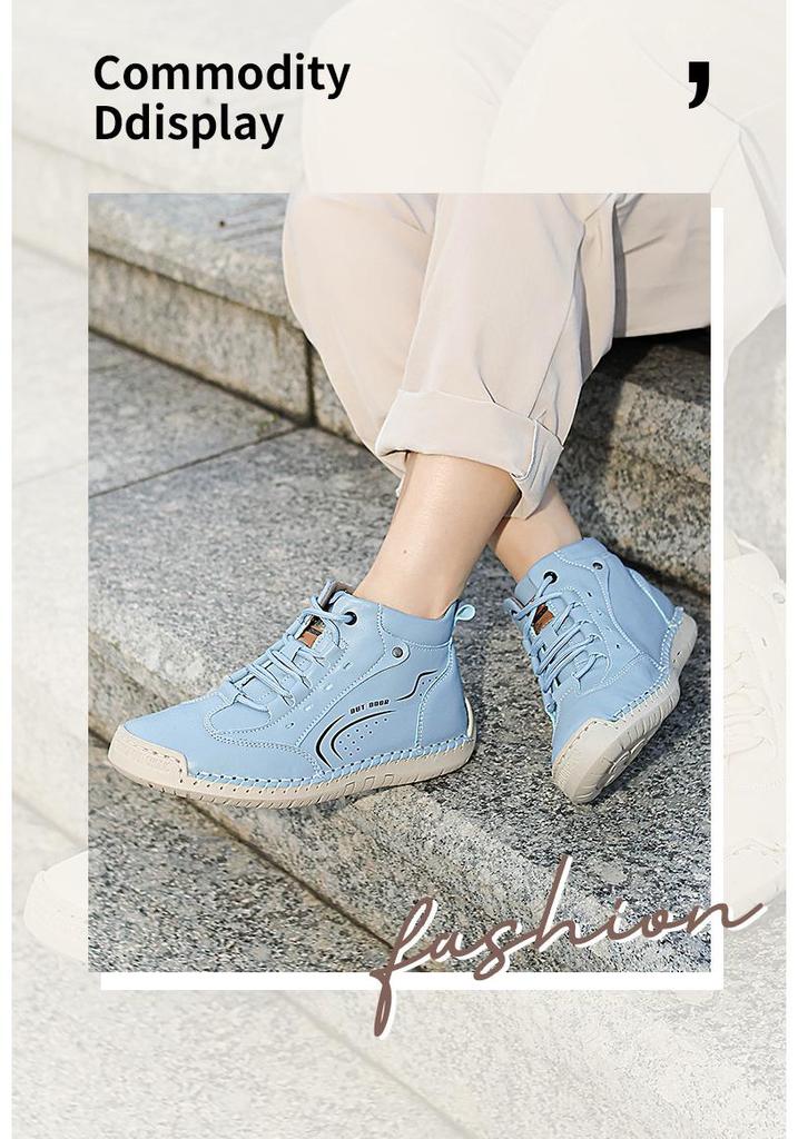 2026 Women's Plus Size Hand-Stitched Martin Ankle Boots - Non-Slip, Soft Sole, Casual Spring Shoes