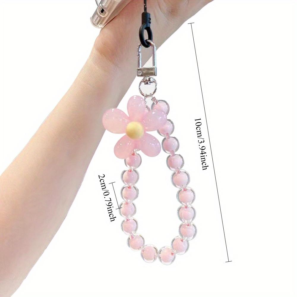 Telefon Přívěsek na řetízek Klíč na zápěstí Krátký přívěsek na zápěstí Barevné makaróny Přívěsek s kulatými korálky Dámský řetízek do ruky Řetízek na mobilní telefon