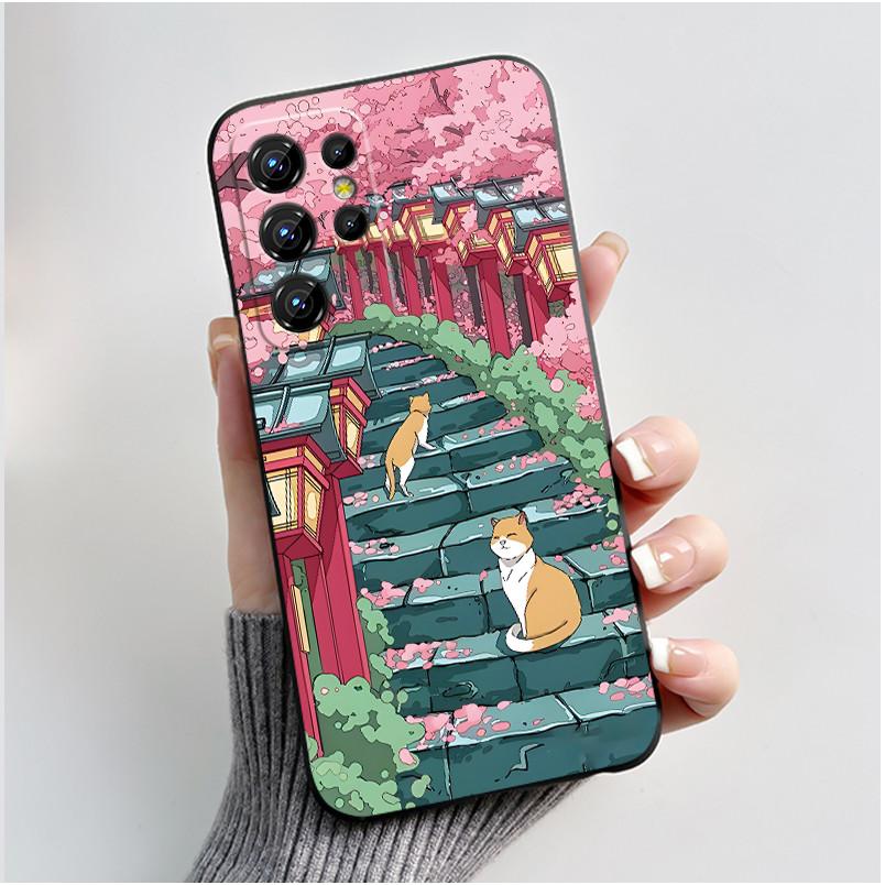 Hülle Für Oukitel C1/C1 Pro Hülle Ästhetisch Mode Niedliche Katze Cartoon Schwarz Weiches Silikon Rückabdeckung Stoßfestes TPU Handyhülle