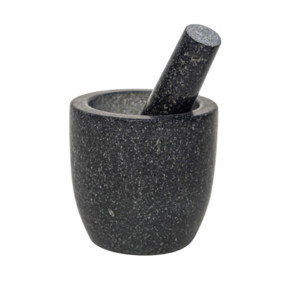 Natural Granite Mortar and Pestle - Handmade Garlic Masher and Grinder