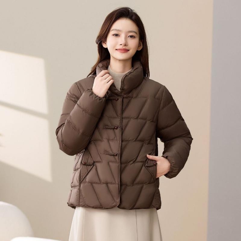Women Plus Size New Chinese Style Thick Short Cotton Padded Coat With Frog Buttons