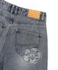WACKY WILLY Women'S Applique Denim Bermuda Shorts Blue
