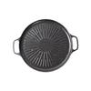 Round Cast Iron Grill Pan For Outdoor Barbecue And Home Use With Sun Pattern Design