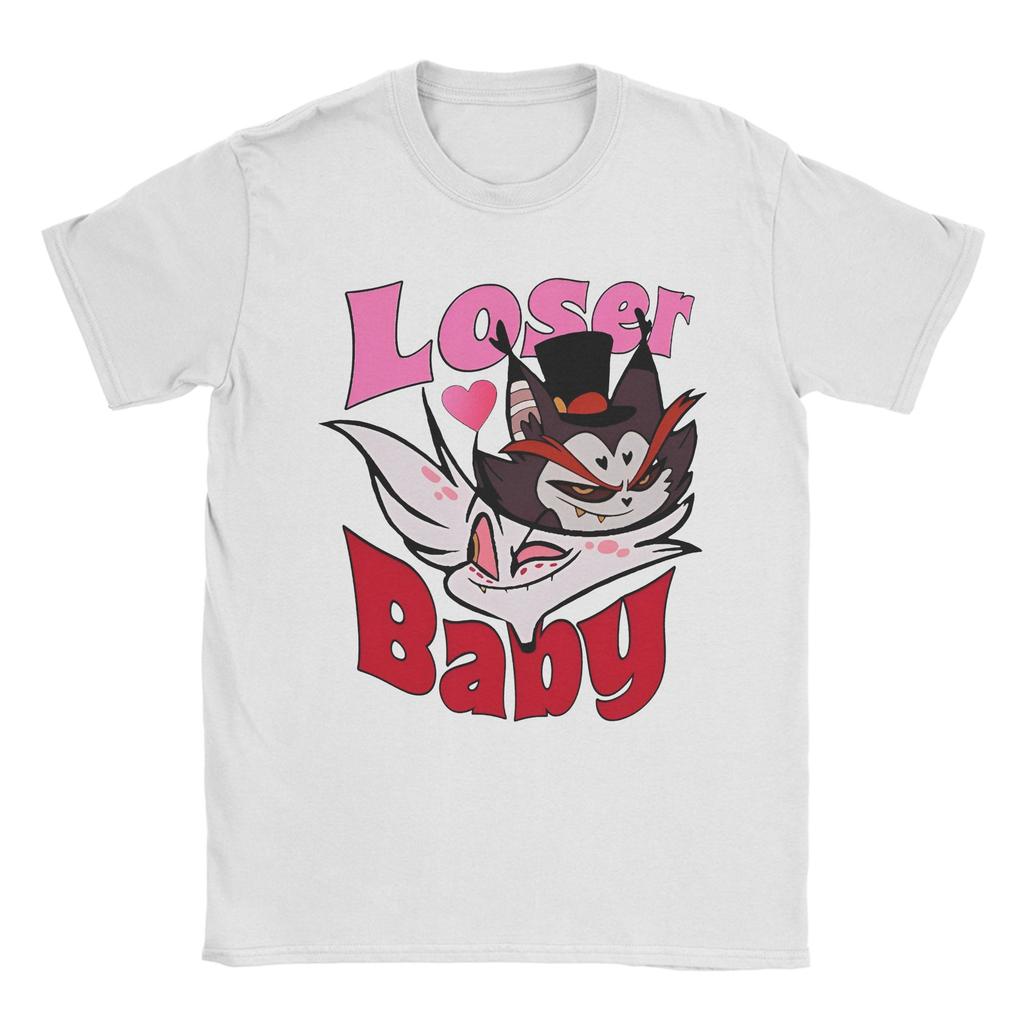 Men's T-Shirt Hazbins Hotels Double Trouble Grinning Casual Cotton Tee Shirt Short Sleeve  T Shirt Crewneck Clothing Plus Size