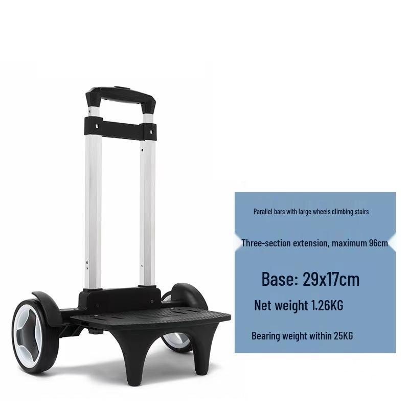 Aluminum Alloy Foldable Student Backpack Trolley with Universal Wheels