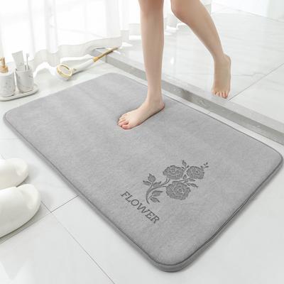 Toilet Absorbent Mat Rose Print Toilet Bathroom Non-slip Mat Carpet Toilet Mat