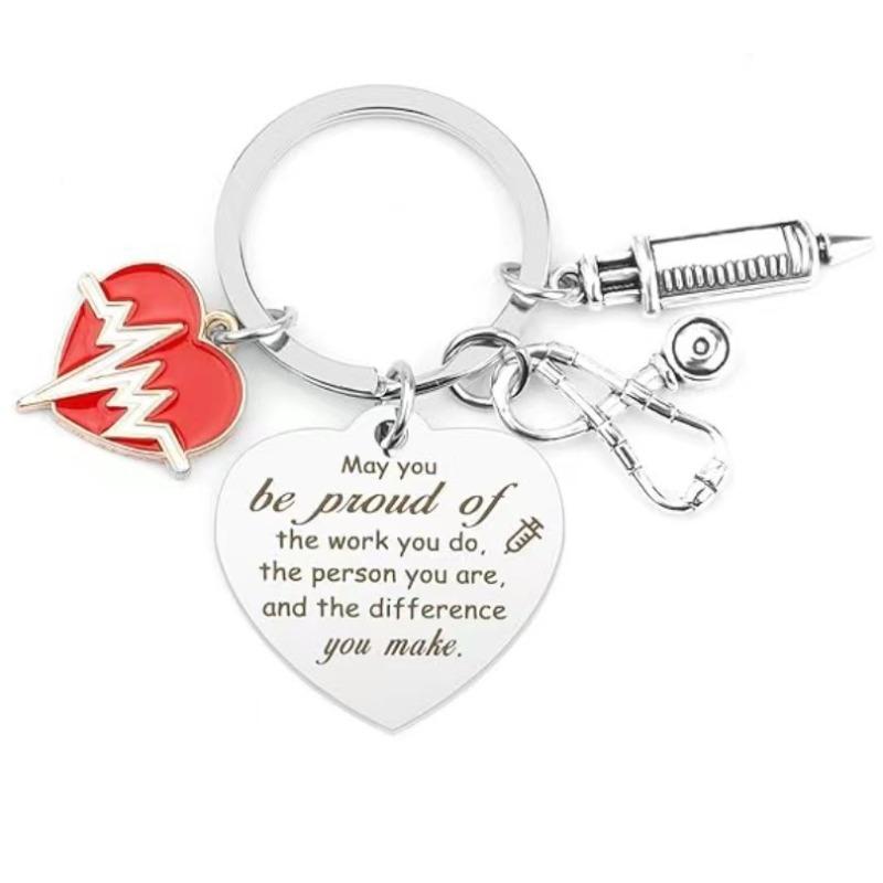 

Stainless Steel Keychain Nurses Day Creative Jewelry Grateful Nurse Cap Pendant Gift for Nurses Doctors Keychain for Backpack Bag Pendant 3*3CM