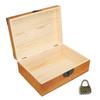 Holzkiste Vintage Desktop-Ablage Schmuck Make-up-Werkzeuge Aufbewahrungsbox mit Schloss