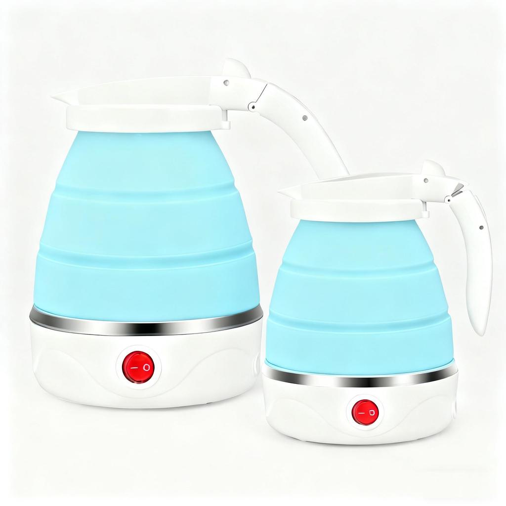 Kompakter faltbarer elektrischer Reisewasserkocher - Silikon, für eine Person, perfekt für Studentenwohnheime und zum Wasser kochen