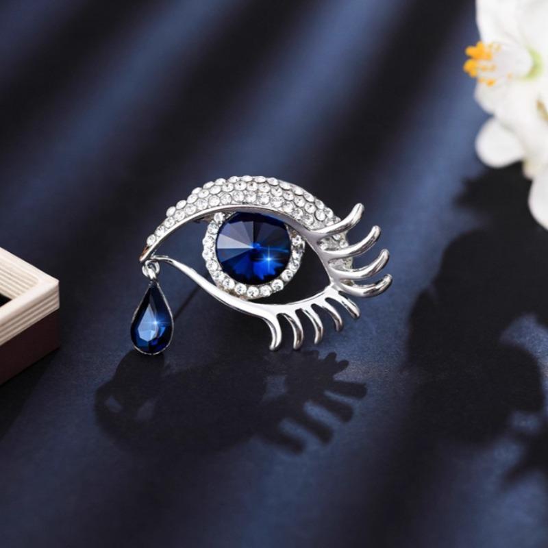 Creative Devil's Eye Brooch Fashionable Sparkling Pin Charm Trendy Jewelry Accessories Party Festival Souvenir Gift