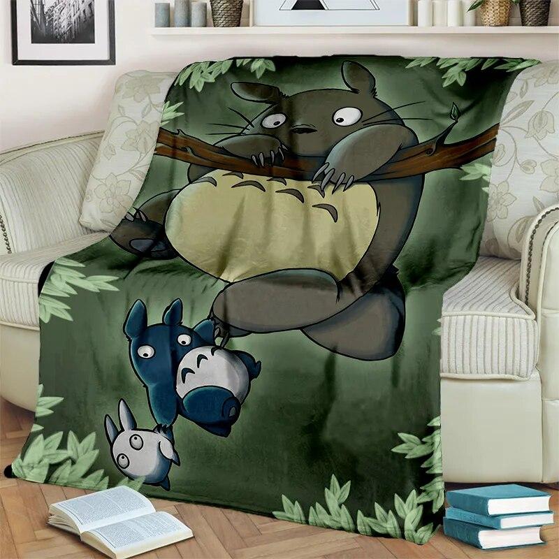 My Neighbor T-Totoro Anime Cartoon Blanket,Soft Throw Blanket for Home Bedroom Bed Sofa Picnic Travel Office Cover Blanket Kids