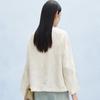 [National Style Pendant] Summer Round Neck Landscape Dark Pattern Coat Silk Crown Crepe Long Sleeve Shirt for Women