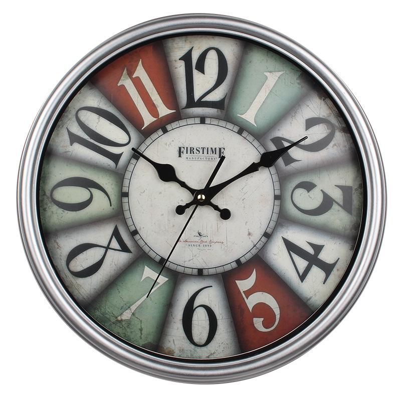 

38СМ Ретро Рекламный Подарок Домашнее Украшение Простые Часы Настенные Часы Настенные Часы Часы Пластиковые Настенные Часы 38CM [style] 6