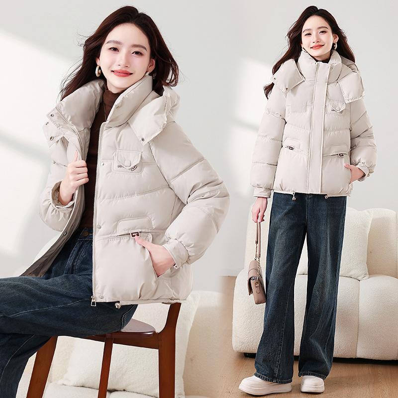 Noul palton/jachetă de iarnă pentru femei, la modă, cu glugă, pufos, îngroșat, călduros, larg, din material de înaltă calitate, pentru timp liber, călătorii în aer liber, sport, bumbac