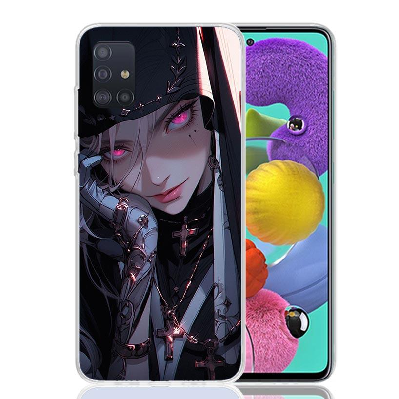 Dark Demon Nun Phone Case for Samsung Galaxy A52 A51 A50S A12 A22 A32 A72 A10S A30S A31 A71 Note 20 Ultra 10 Plus S10 Galaxy A52