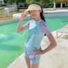 Conservative Girls' Sports Swimsuit - Stylish Split Design for Children