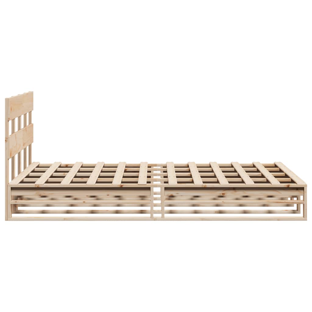 Solid Wood Bed Frame without Mattress 140x190 cm Pine Wood