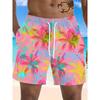 Men's Large Size 3D Print Beach Shorts, Large Size