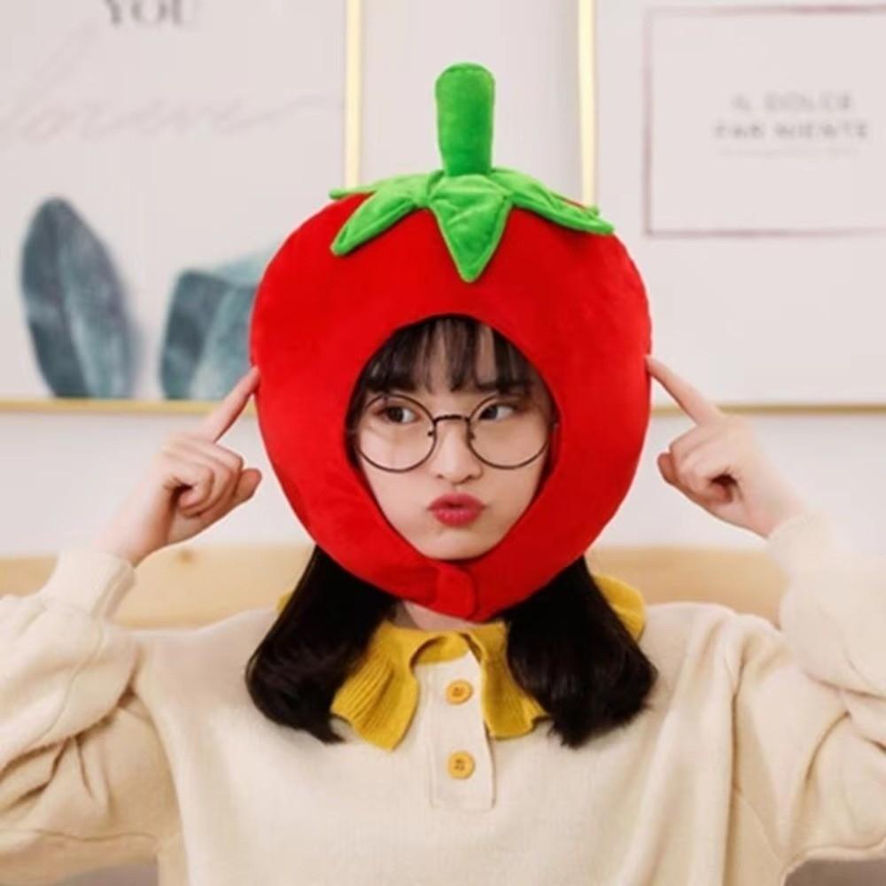 Funny Cartoon Design Fruit Hat Adjustable Soft Orange Hat Watermelon Hat Cosplay Headgear