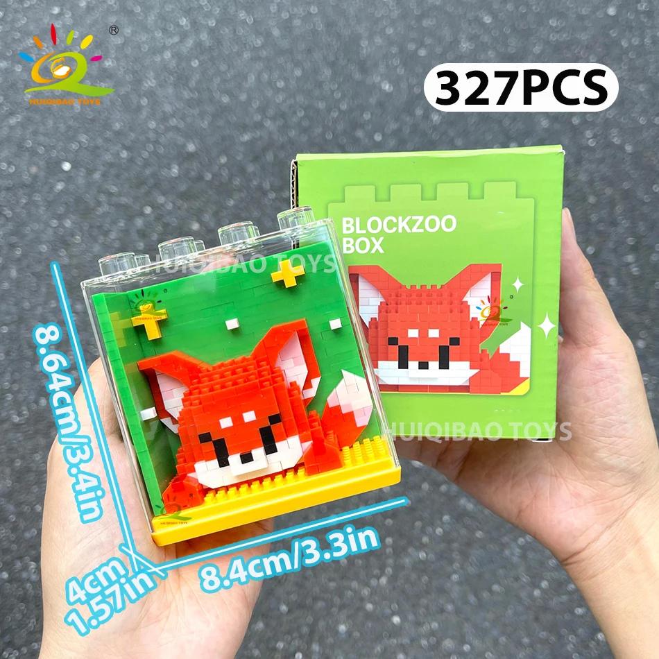 HUIQIBAO Dětský Mini Vánoční Stromeček Model Santa Clause Micro Kostky Stavebnice Město DIY ZOO Vitríny se Zvířaty Hračky Dárek