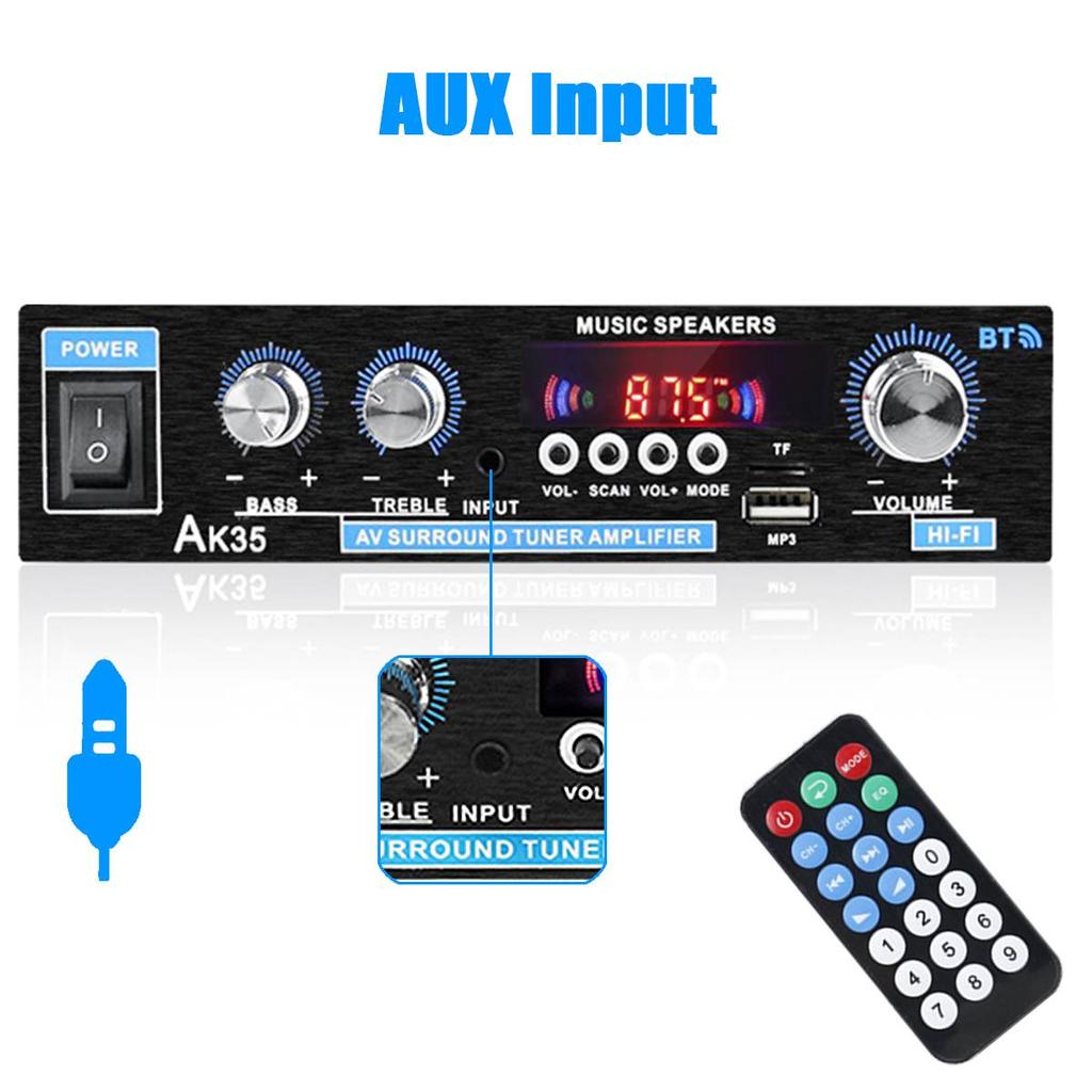 AK35 800W Heim Digitalverstärker Audio 110-240V Bass Audio Leistung Bluetooth Verstärker Hifi FM Auto Musik Subwoofer Lautsprecher