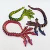 3D Printed Five-Headed Snake Dragon Ornament - Integrated Joint Movable Decoration For Home And Office
