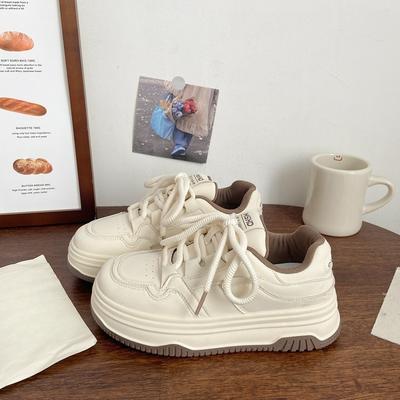 Thick-soled Shoes, Women's Muffin, Niche Bread Shoes, Round-toed Board Shoes