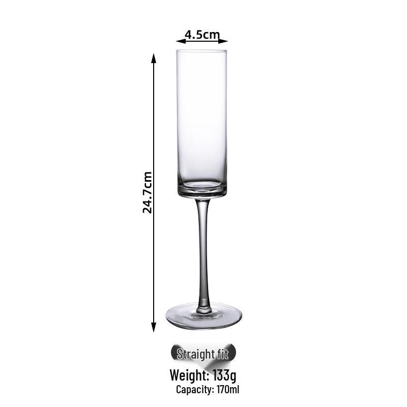 High-Stem Champagne Flute Glass Straight Champagne Flute