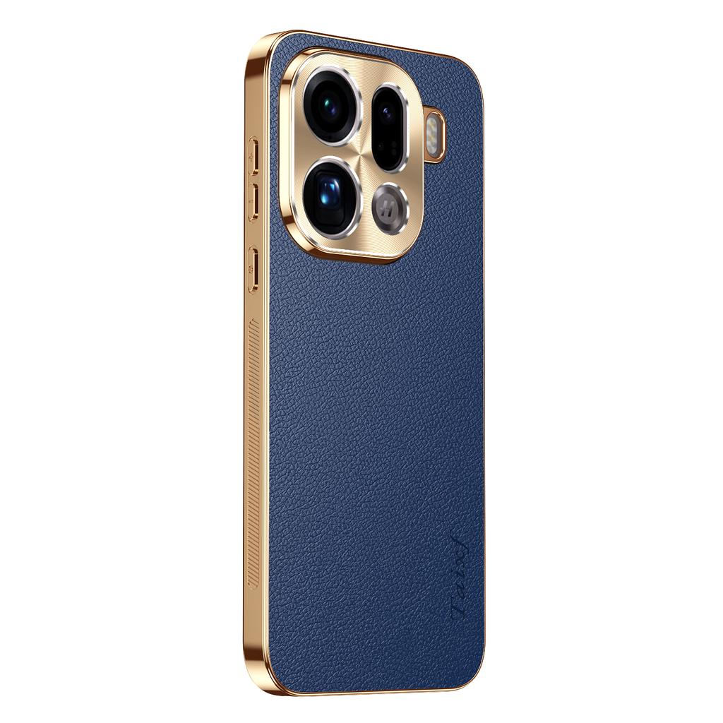 PU Leather Texture Lichee Pattern Plating Shockproof Cover For Oppo Find X9 X9Pro Lens Protection Case Soft Frame Bumper Shell