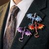 Colorful Rhinestone Enamel Flying Dragon Brooch Animal Dragon Brooch  Home Decoration Gift