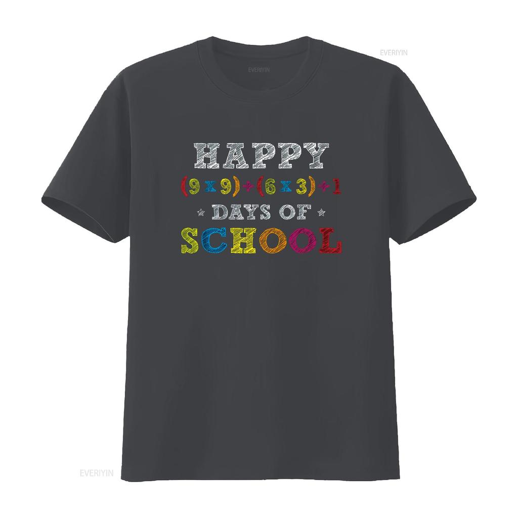 Math Formula 100 Days Of School T Shirt Kid Boys Girls Teacher vintage Washed Breathable Unisex Top For Everyday Wear