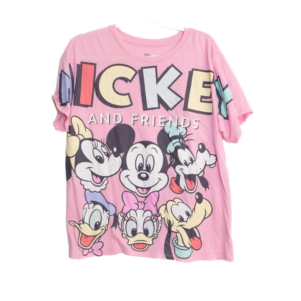 Disney Mickey And Friends Size XL(15-17) Pastel Pink Graphic Tee Shirt Collectib