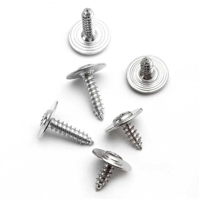 Nickel-Plated Pan Head Phillips Self-Tapping Screw with Washer, Round Head, M1.7/M2/M3/M4.